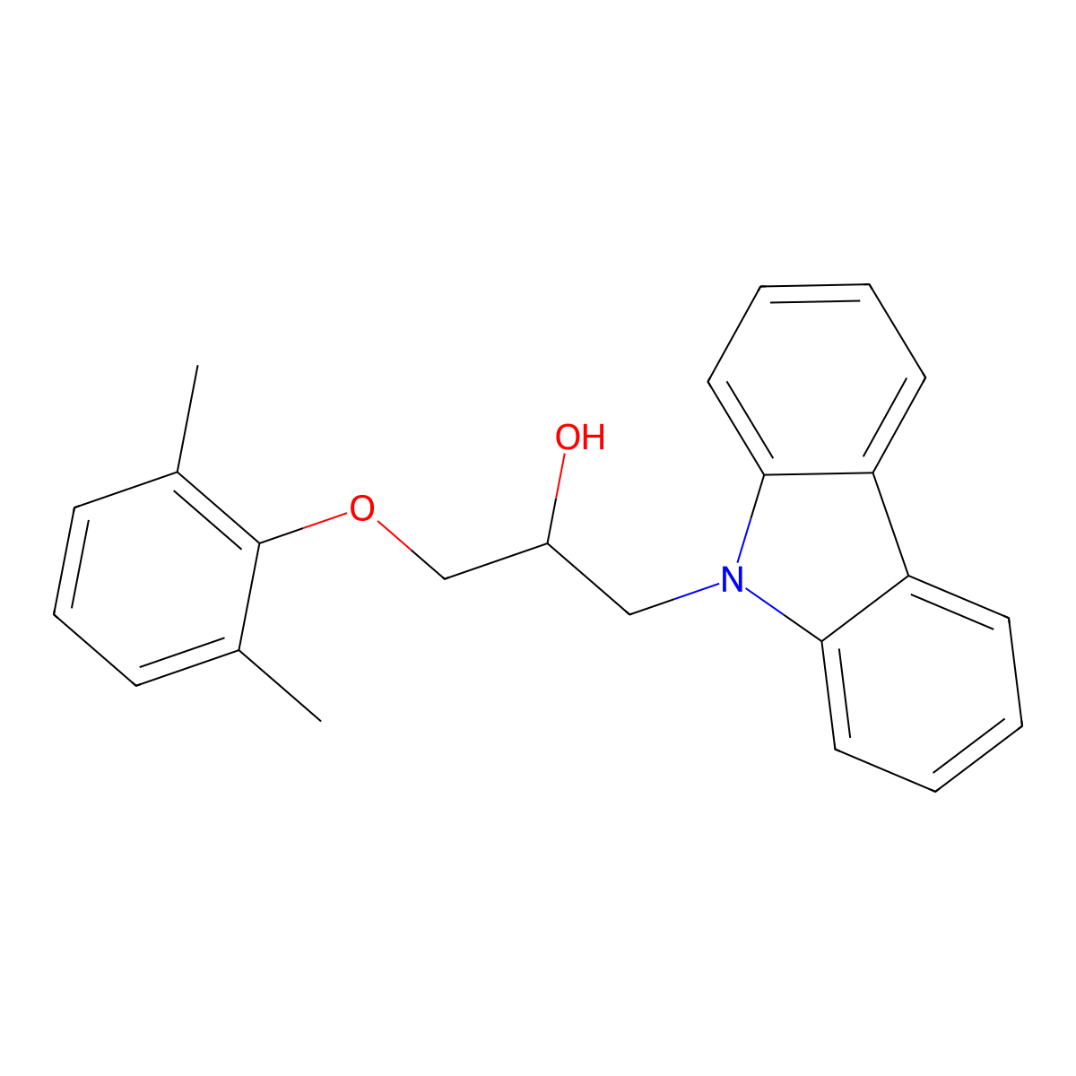 1-Carbazol-9-yl-3-(2,6-dimethylphenoxy)propan-2-ol molecular structure, CAS 325695-70-3