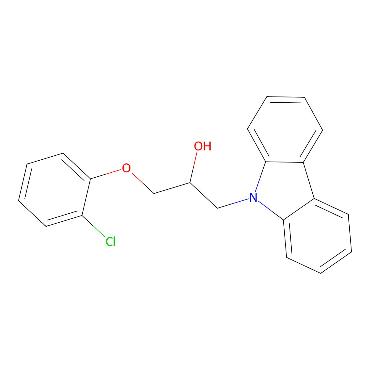 1-Carbazol-9-yl-3-(2-chlorophenoxy)propan-2-ol molecular structure, CAS 325695-72-5
