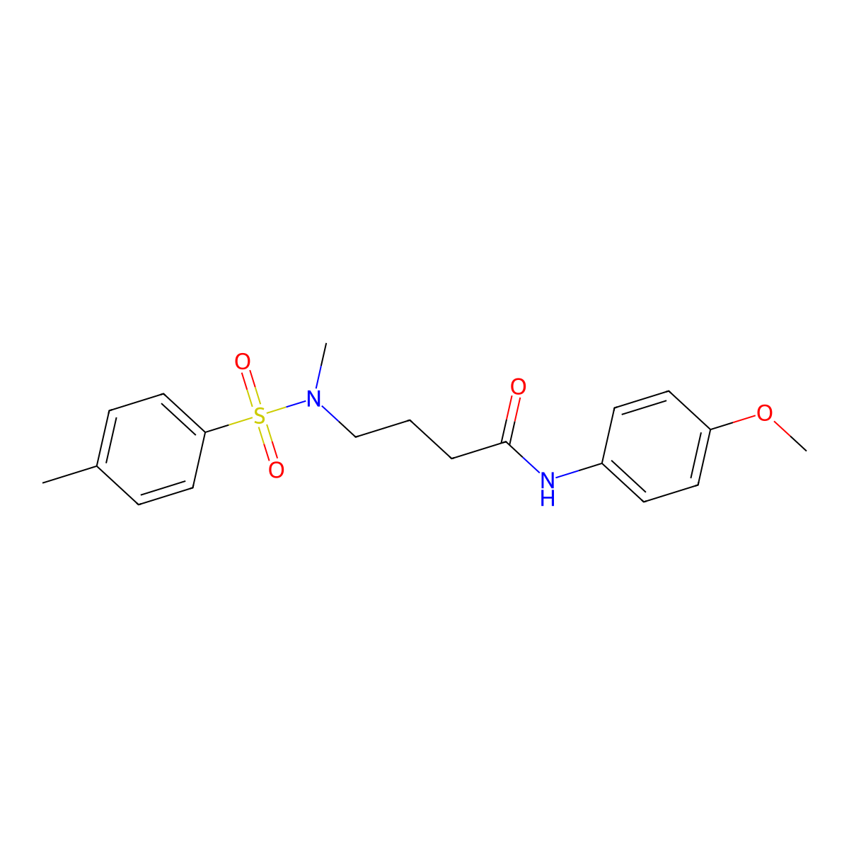 N-(4-methoxyphenyl)-4-{methyl[(4-methylphenyl)sulfonyl]amino}butanamide molecular structure, CAS 325695-78-1