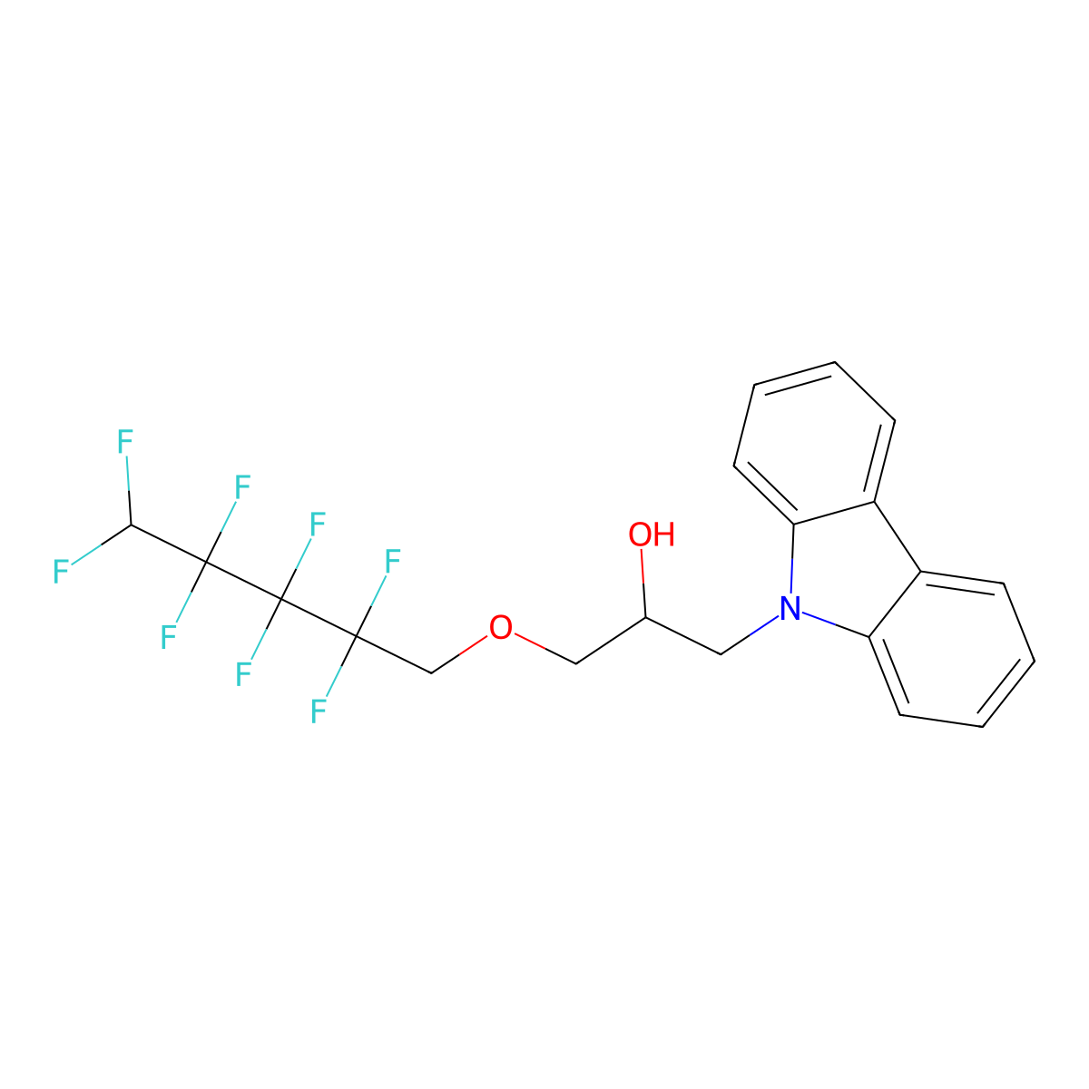 1-Carbazol-9-yl-3-(2,2,3,3,4,4,5,5-octafluoro-pentyloxy)-propan-2-ol molecular structure, CAS 325695-82-7