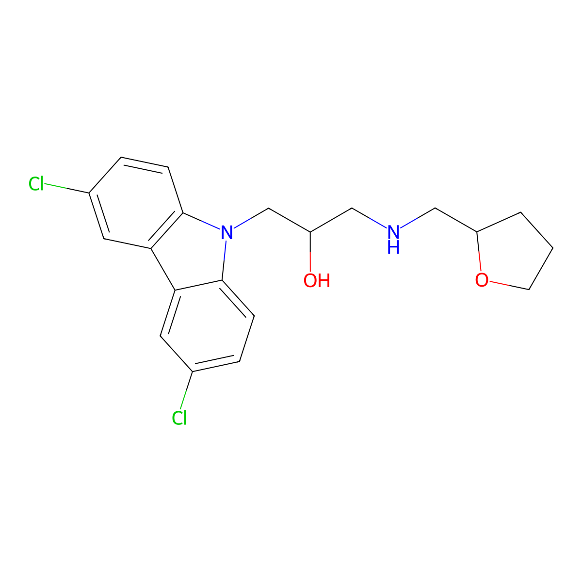 1-(3,6-Dichlorocarbazol-9-yl)-3-[(oxolan-2-ylmethyl)amino]propan-2-ol molecular structure, CAS 325695-89-4
