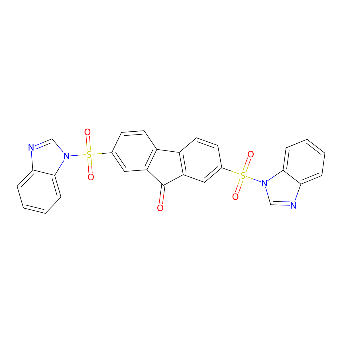 2,7-Bis(benzimidazol-1-ylsulfonyl)fluoren-9-one molecular structure, CAS 325695-94-1