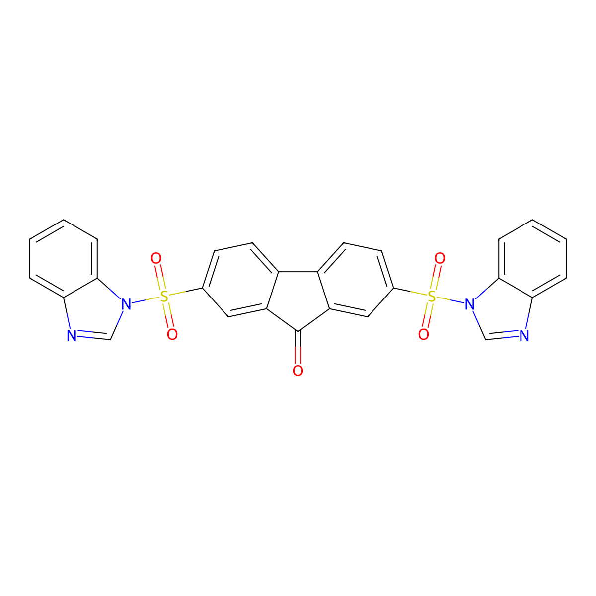 2,7-Bis(benzimidazol-1-ylsulfonyl)fluoren-9-one molecular structure, CAS 325695-94-1