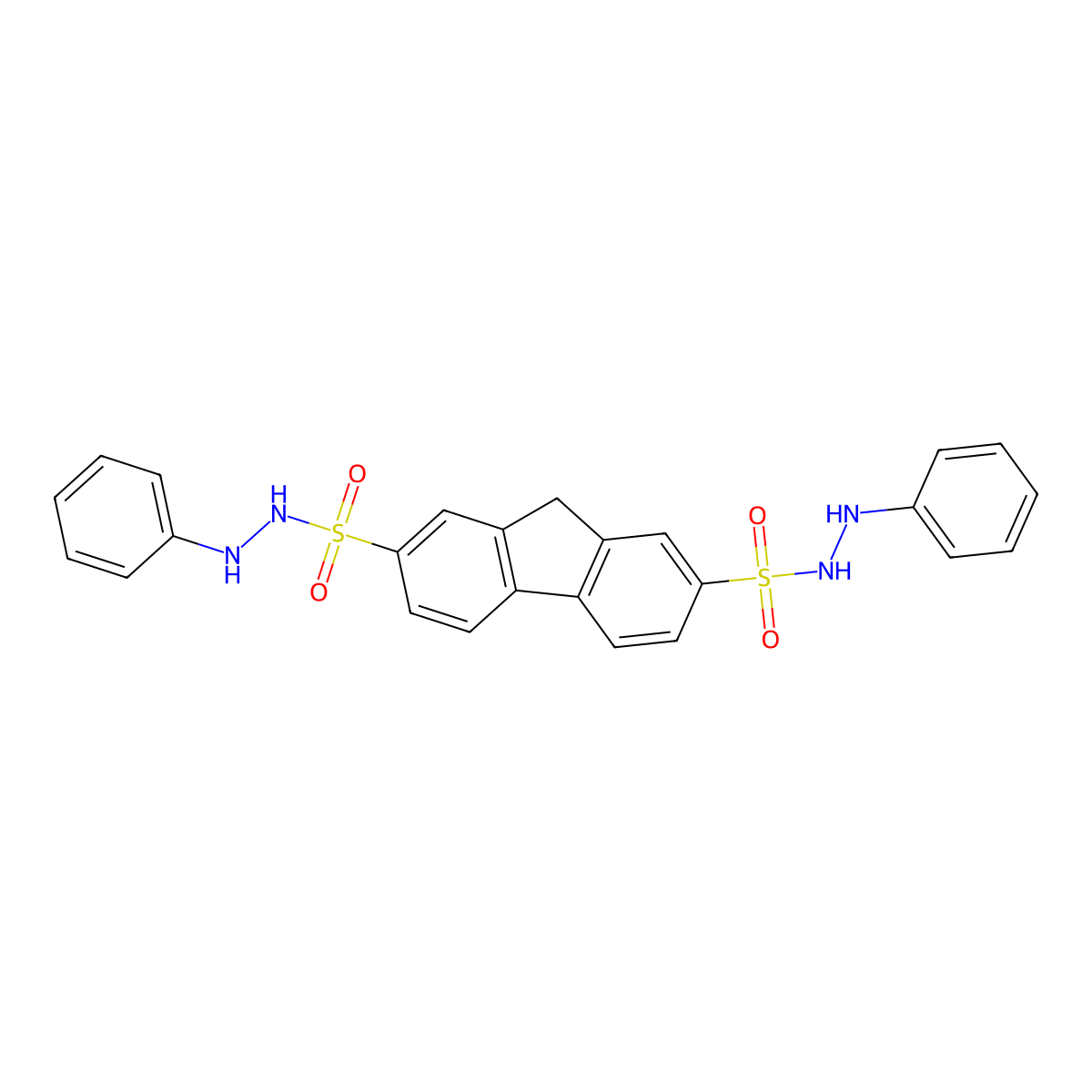 2-N',7-N'-diphenyl-9H-fluorene-2,7-disulfonohydrazide molecular structure, CAS 325695-97-4