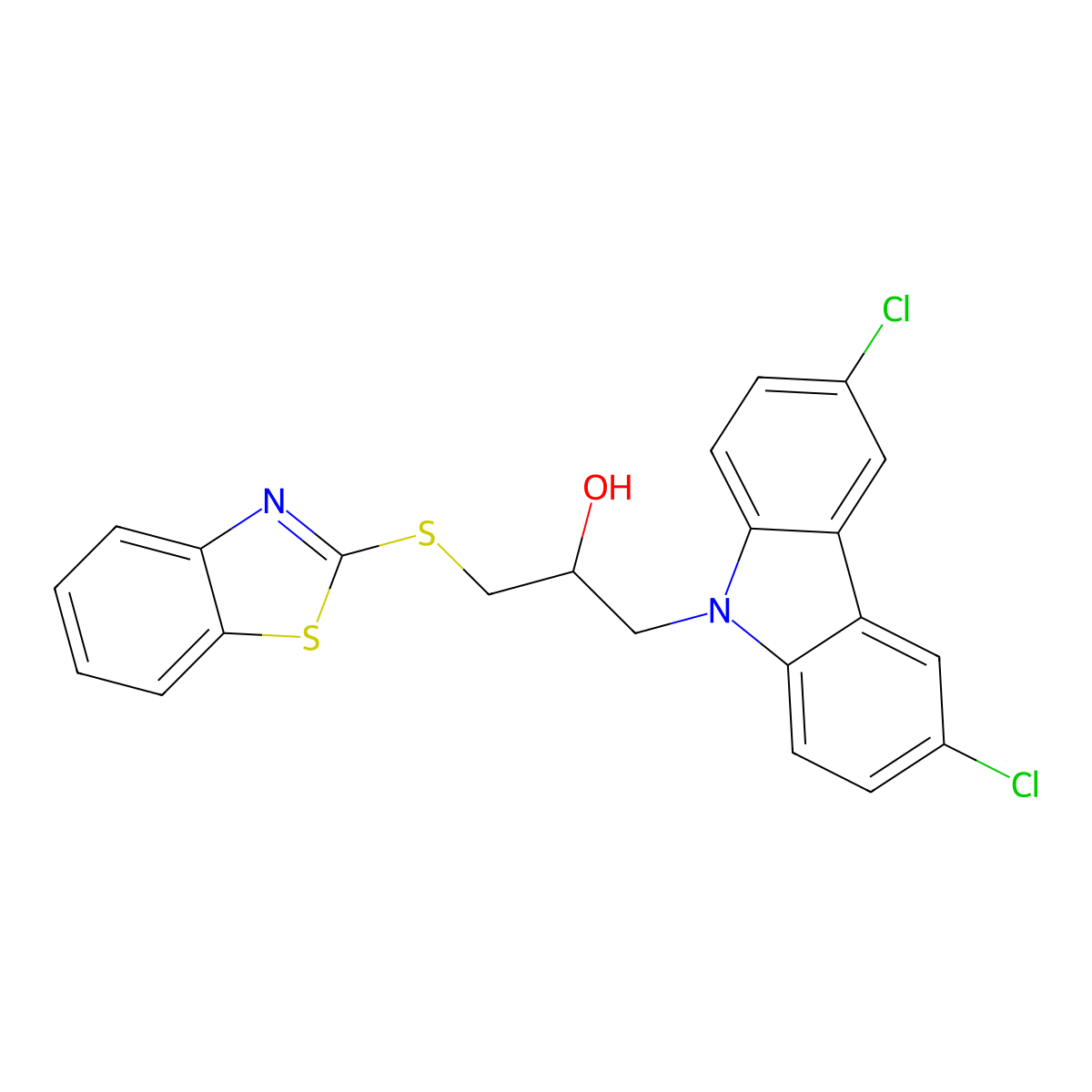 1-(1,3-Benzothiazol-2-ylsulfanyl)-3-(3,6-dichlorocarbazol-9-yl)propan-2-ol molecular structure, CAS 325695-98-5