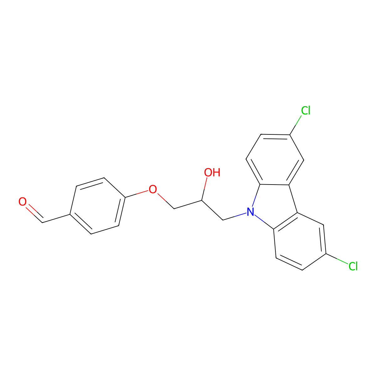 4-[3-(3,6-dichloro-9H-carbazol-9-yl)-2-hydroxypropoxy]benzaldehyde molecular structure, CAS 325696-14-8