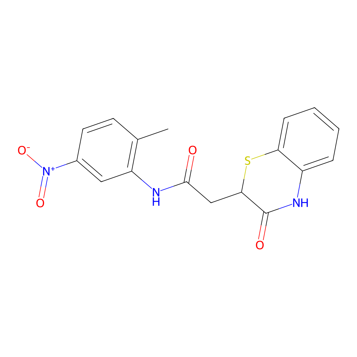 N-(2-methyl-5-nitrophenyl)-2-(3-oxo-3,4-dihydro-2H-1,4-benzothiazin-2-yl)acetamide molecular structure, CAS 325697-69-6