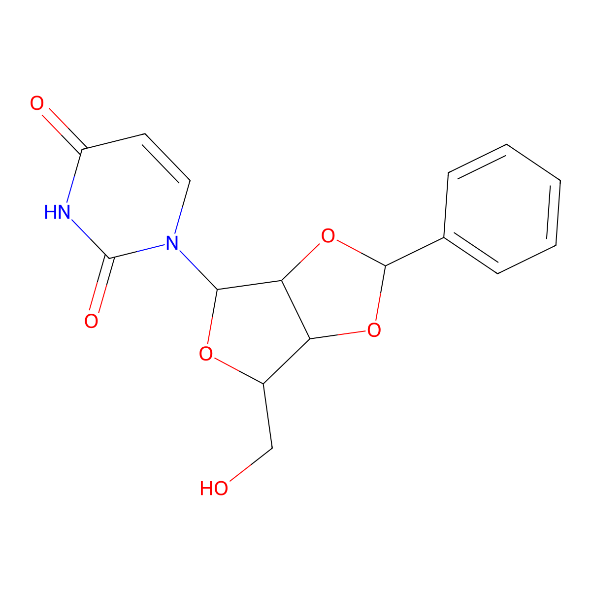 2'-O,3'-O-Benzylideneuridine molecular structure, CAS 3257-71-4