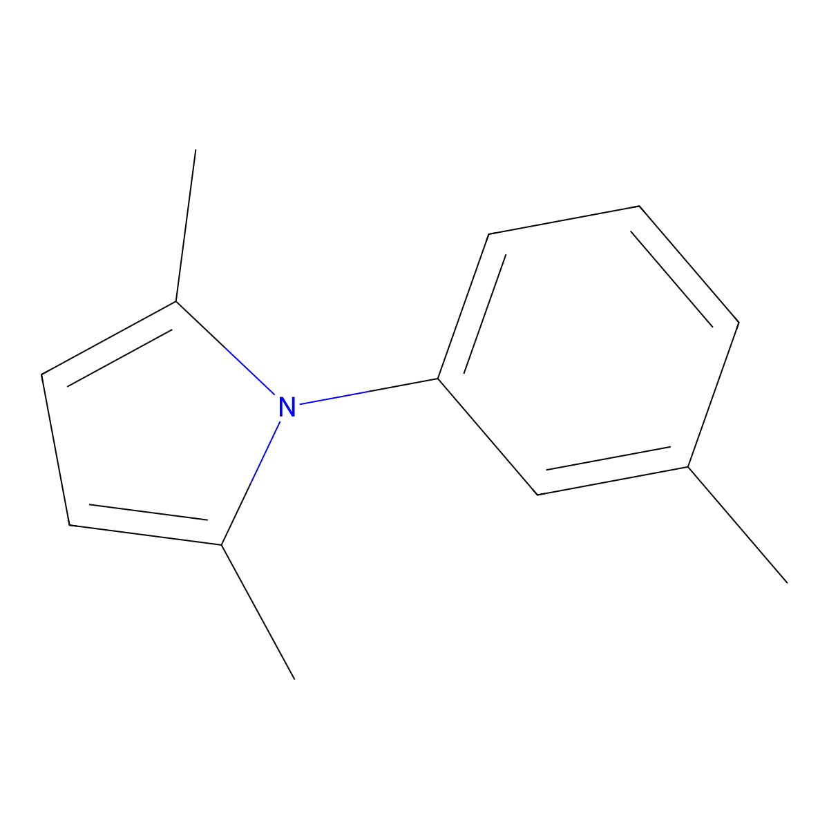 2,5-dimethyl-1-(3-methylphenyl)-1H-pyrrole molecular structure, CAS 32570-10-8