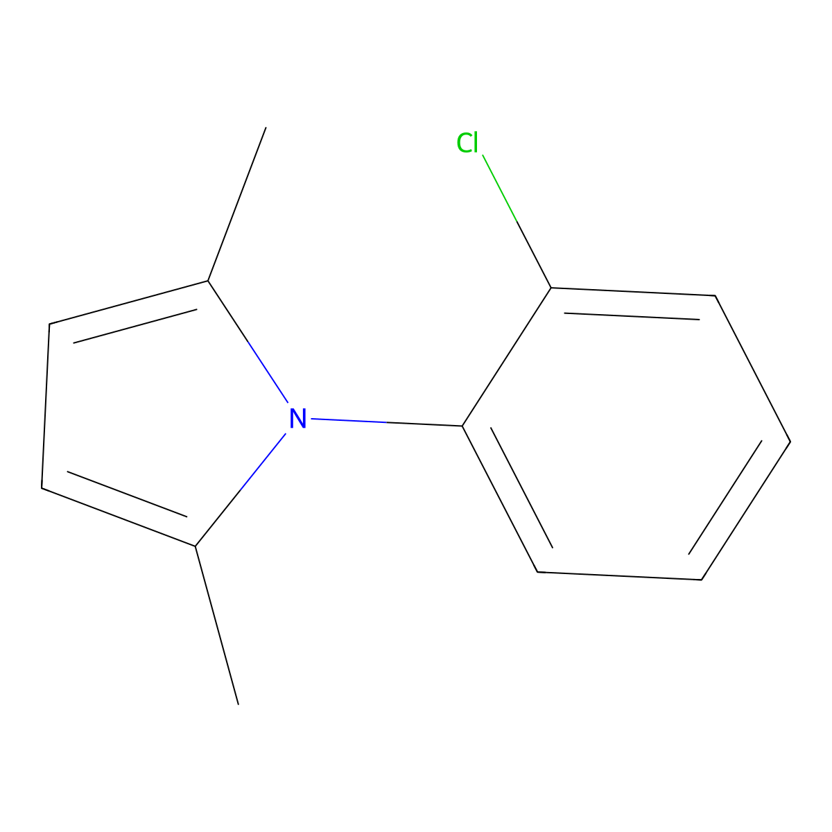 1-(2-chlorophenyl)-2,5-dimethyl-1H-pyrrole molecular structure, CAS 32570-13-1