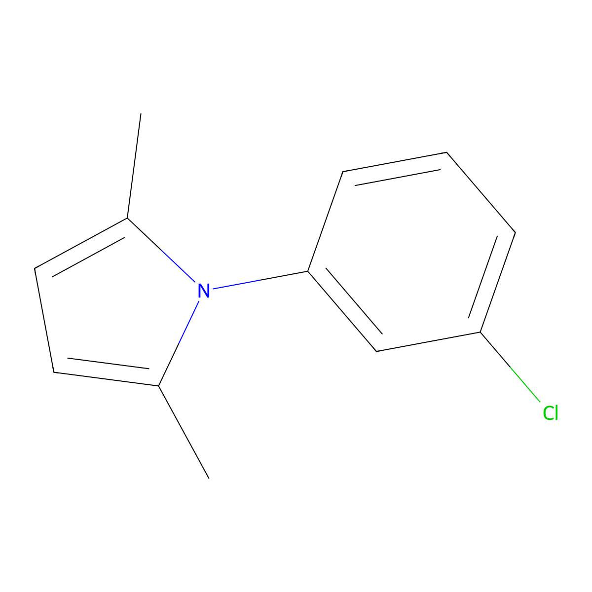 1-(3-Chlorophenyl)-2,5-dimethyl-1H-pyrrole molecular structure, CAS 32570-14-2