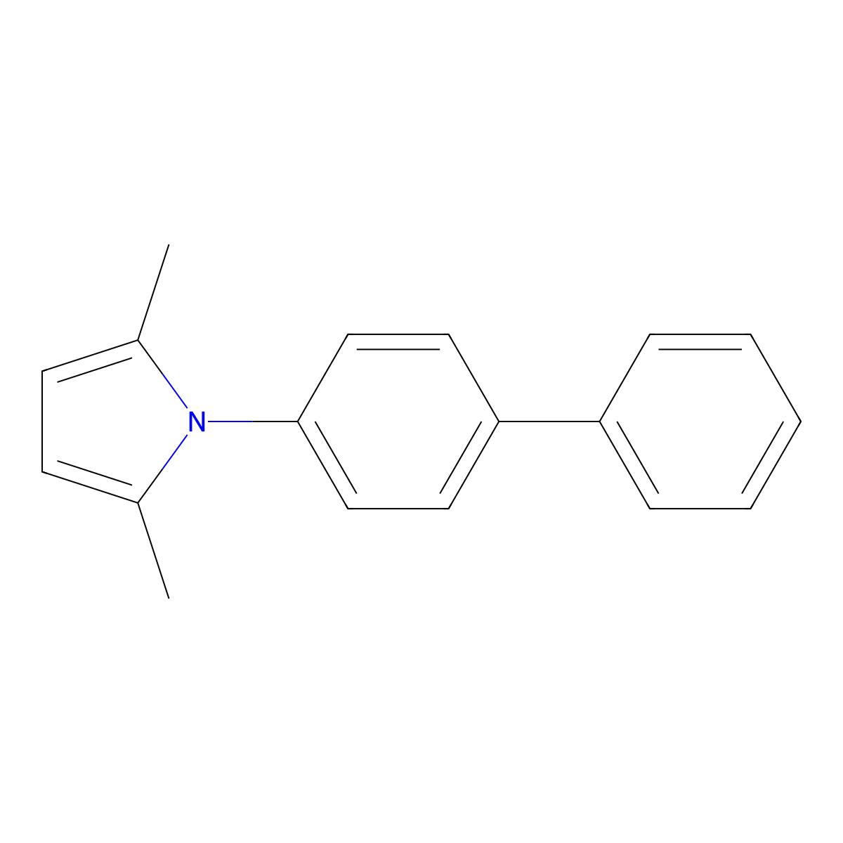 1-(biphenyl-4-yl)-2,5-dimethyl-1H-pyrrole molecular structure, CAS 32570-16-4