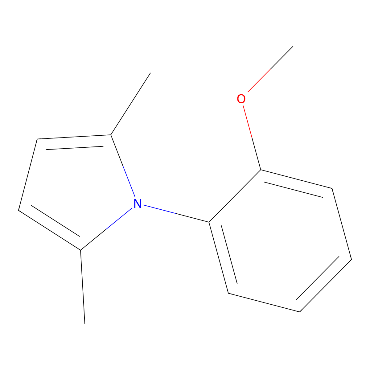1-(2-methoxyphenyl)-2,5-dimethyl-1H-pyrrole molecular structure, CAS 32570-17-5