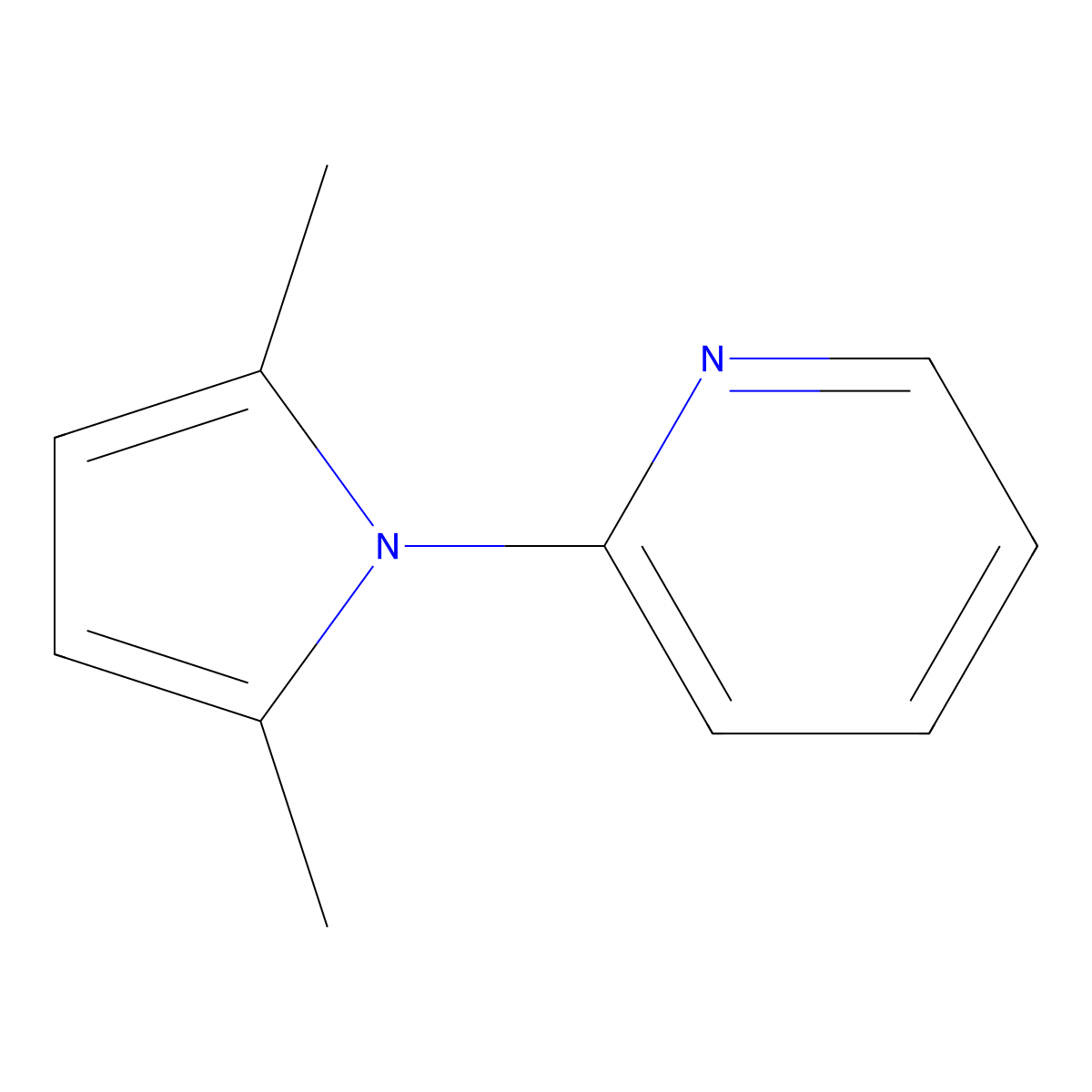2-(2,5-dimethyl-1H-pyrrol-1-yl)pyridine molecular structure, CAS 32570-88-0