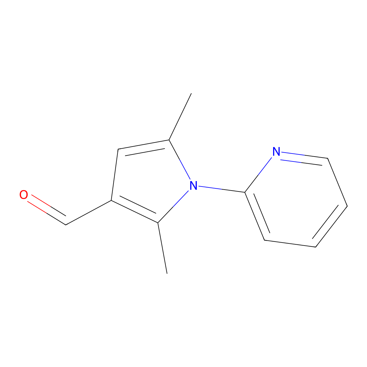2,5-Dimethyl-1-(2-pyridinyl)-1H-pyrrole-3-carboxaldehyde molecular structure, CAS 32570-90-4
