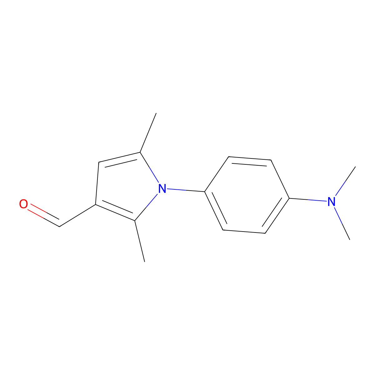 1-[4-(dimethylamino)phenyl]-2,5-dimethyl-1H-pyrrole-3-carbaldehyde molecular structure, CAS 32570-93-7