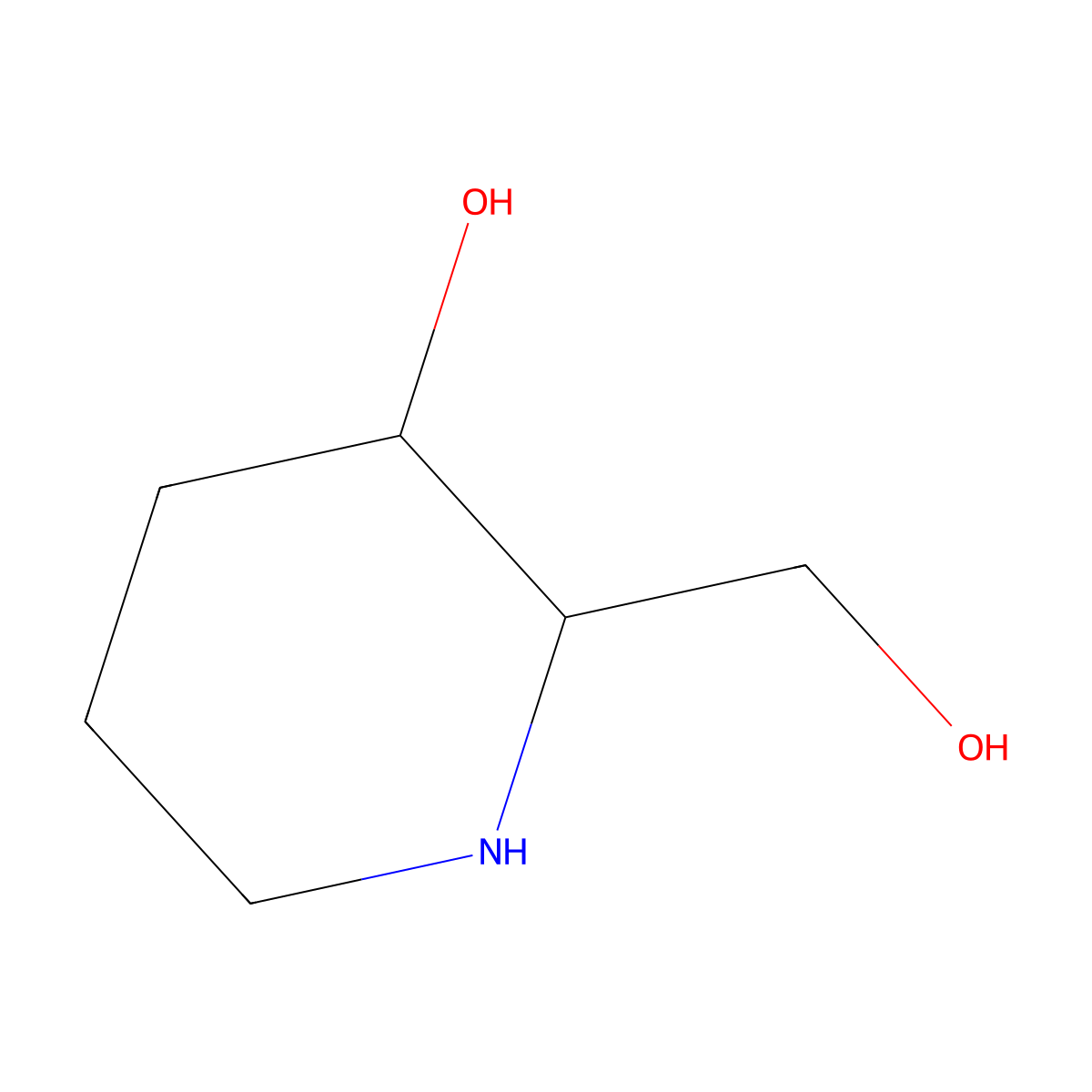 (2R,3R)-2-(Hydroxymethyl)piperidin-3-ol molecular structure, CAS 325700-01-4