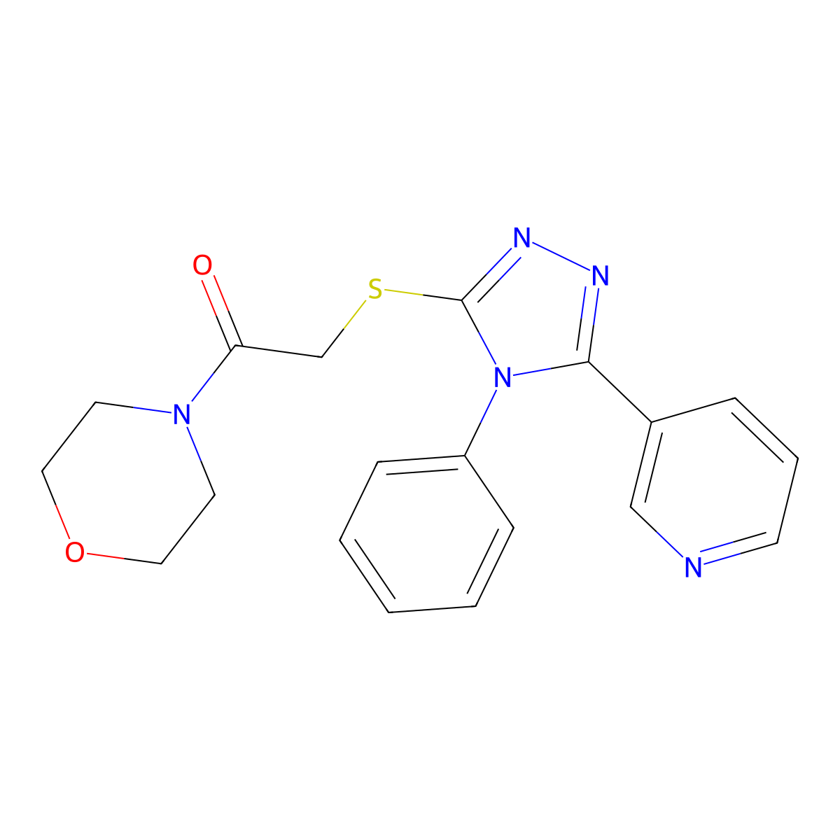 1-Morpholin-4-yl-2-[(4-phenyl-5-pyridin-3-yl-1,2,4-triazol-3-yl)sulfanyl]ethanone molecular structure, CAS 325700-47-8