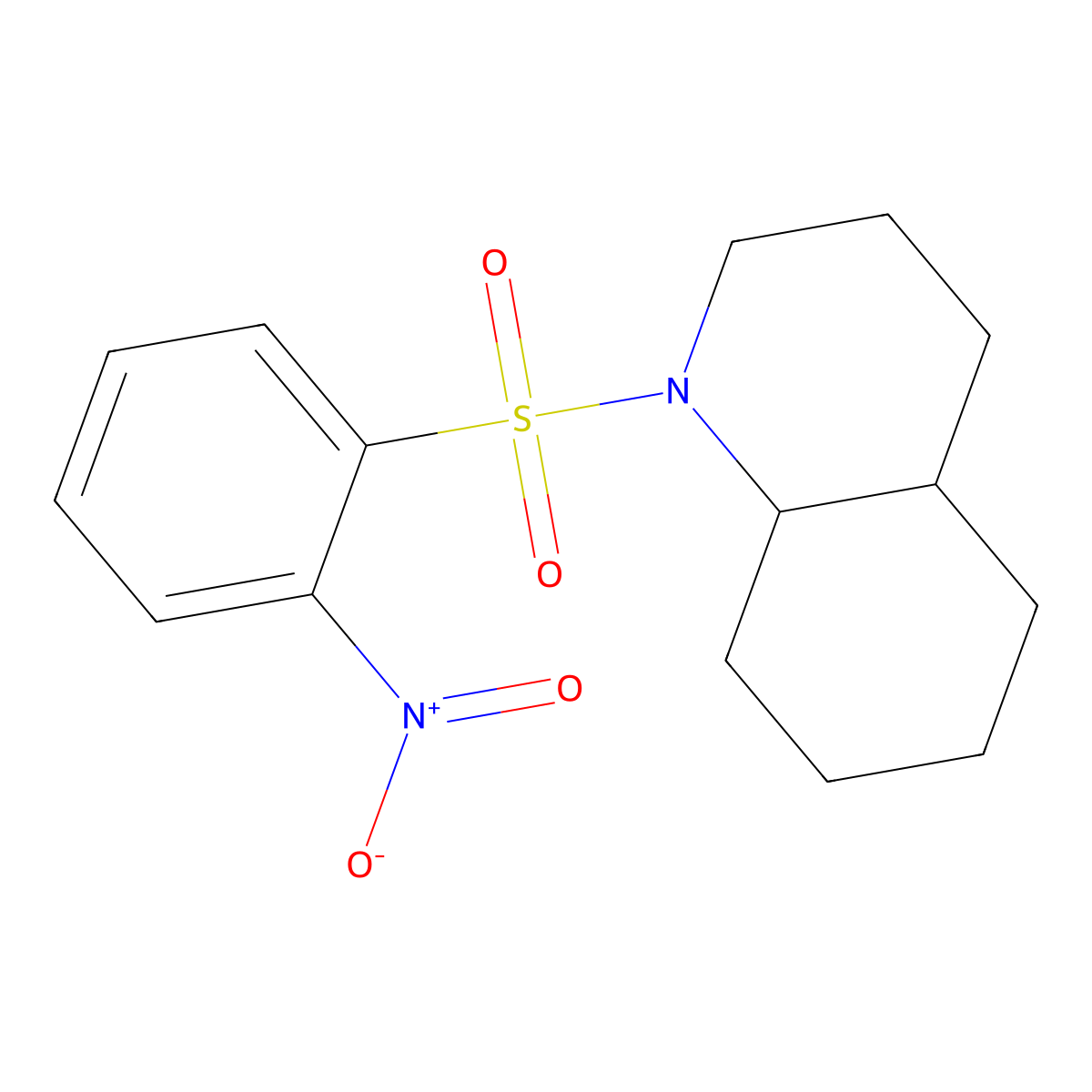 1-(2-nitrophenyl)sulfonyl-3,4,4a,5,6,7,8,8a-octahydro-2H-quinoline molecular structure, CAS 325701-89-1