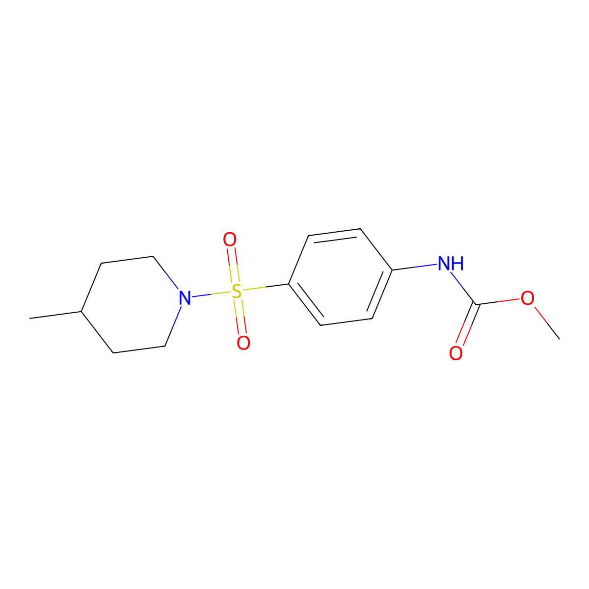 Methyl (4-((4-methylpiperidin-1-yl)sulfonyl)phenyl)carbamate molecular structure, CAS 325701-98-2
