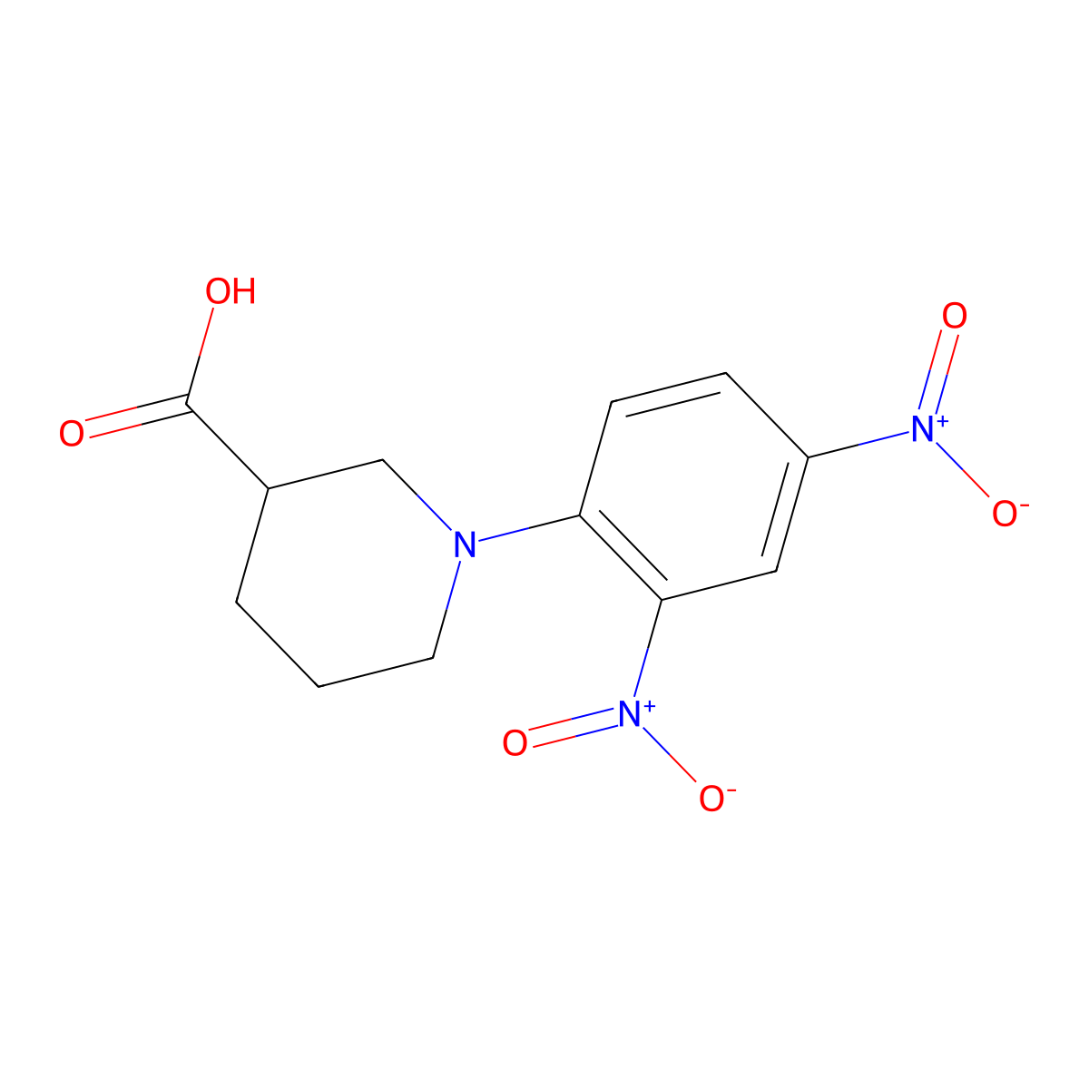 1-(2,4-Dinitrophenyl)piperidine-3-carboxylic acid molecular structure, CAS 325702-00-9