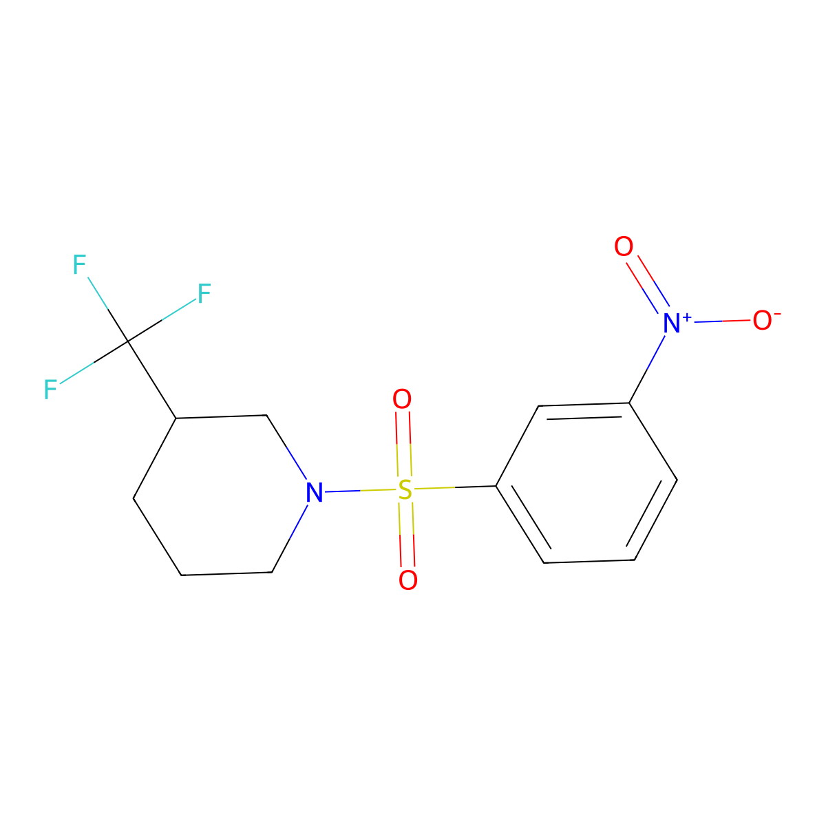 1-(3-Nitrobenzenesulfonyl)-3-(trifluoromethyl)piperidine molecular structure, CAS 325702-08-7