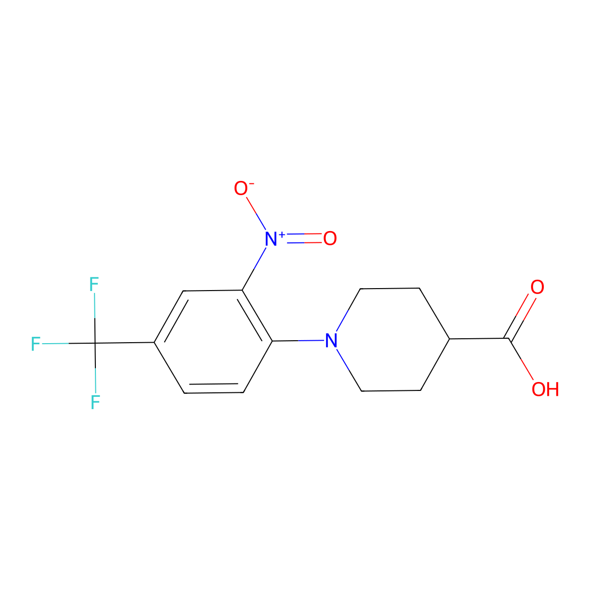 1-[2-Nitro-4-(trifluoromethyl)phenyl]piperidine-4-carboxylic acid molecular structure, CAS 325702-10-1