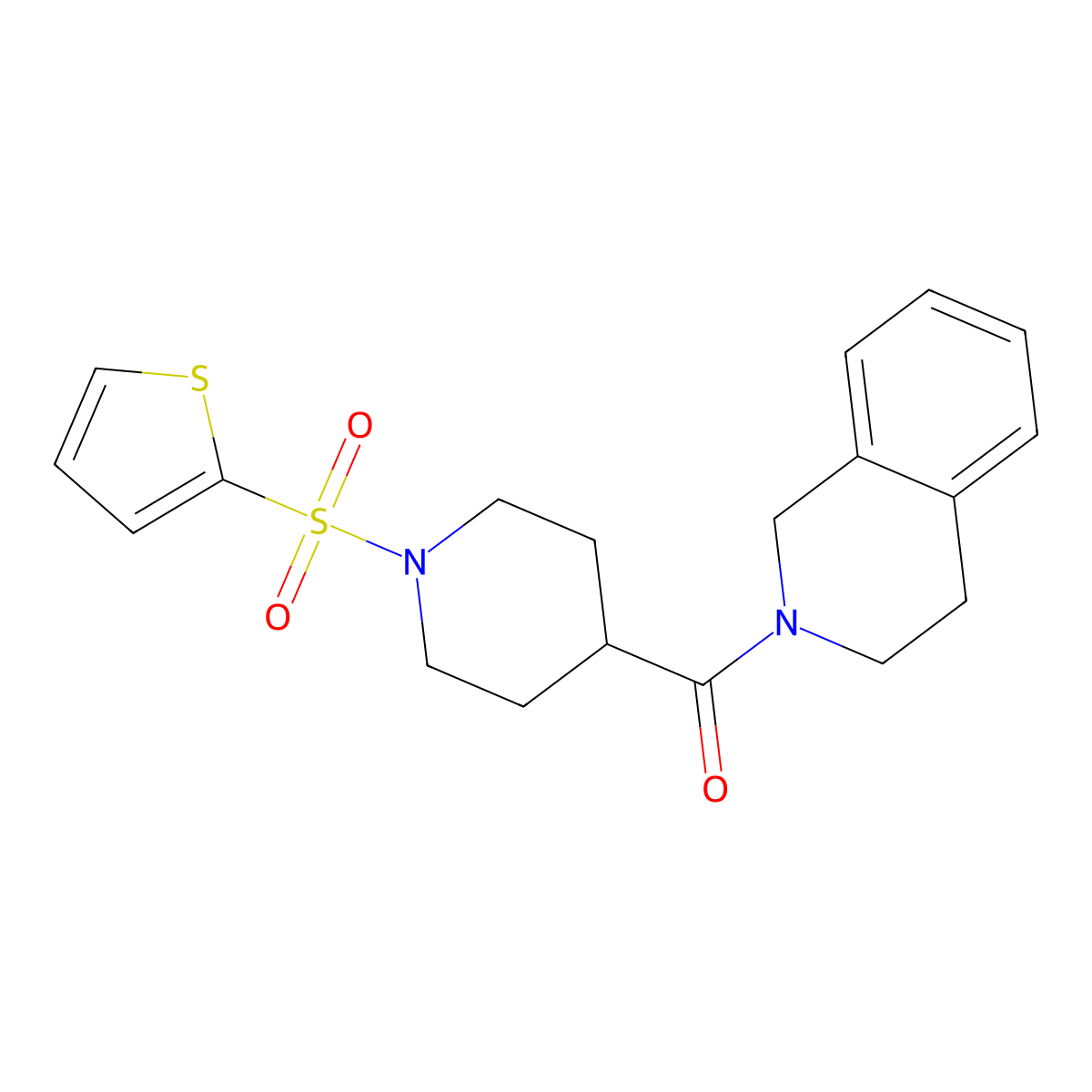 3,4-dihydro-1H-isoquinolin-2-yl-[1-(2-thienylsulfonyl)-4-piperidyl]methanone molecular structure, CAS 325702-18-9