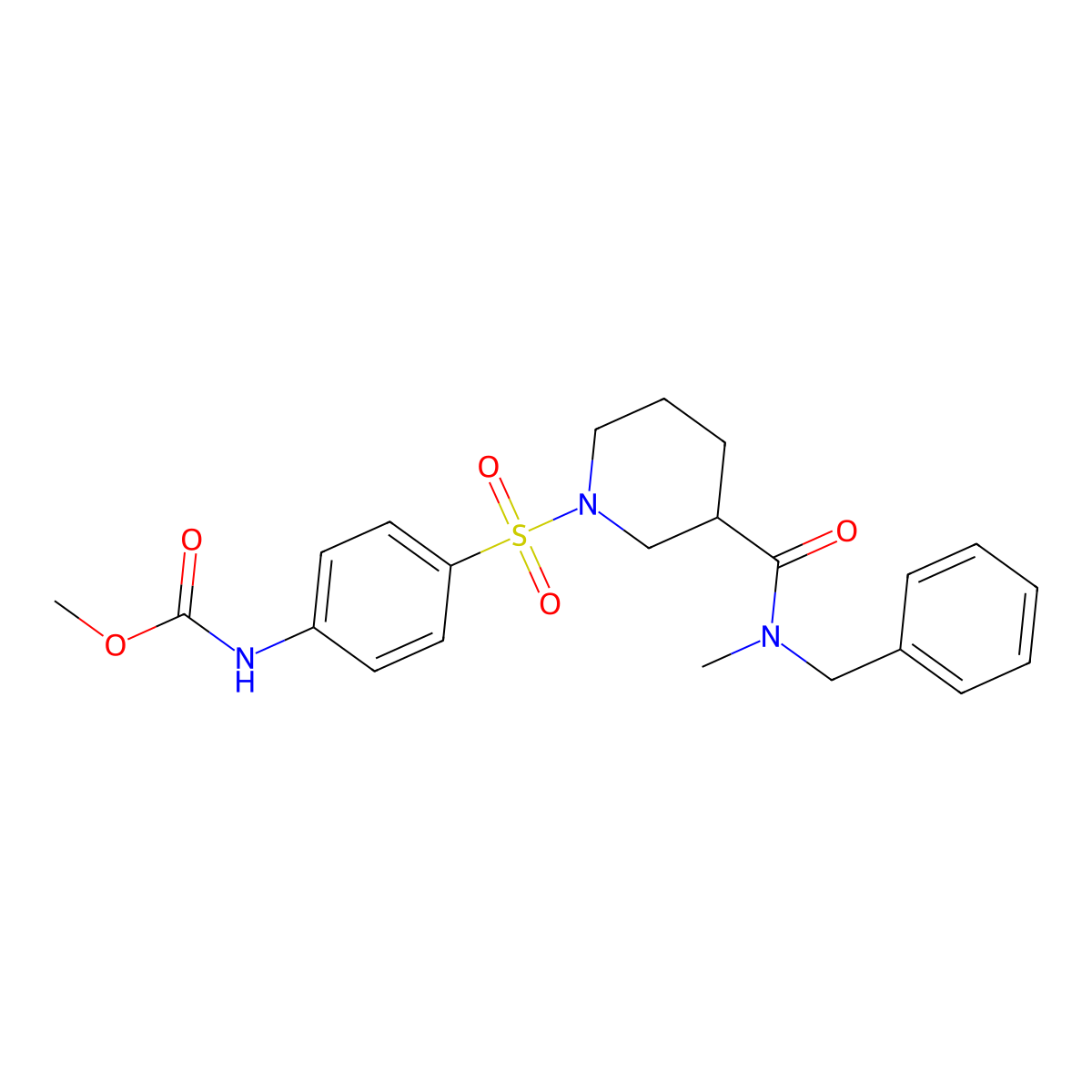 methyl N-[4-({3-[benzyl(methyl)carbamoyl]piperidin-1-yl}sulfonyl)phenyl]carbamate molecular structure, CAS 325702-27-0