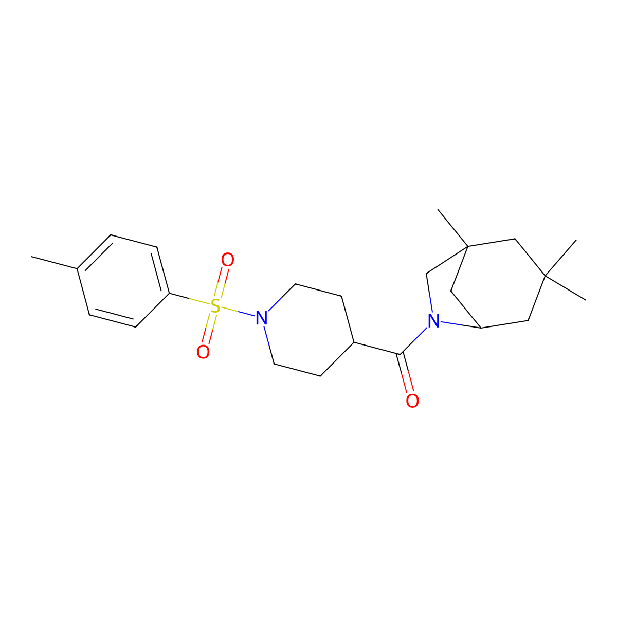(1-Tosylpiperidin-4-yl)(1,3,3-trimethyl-6-azabicyclo[3.2.1]octan-6-yl)methanone molecular structure, CAS 325702-33-8