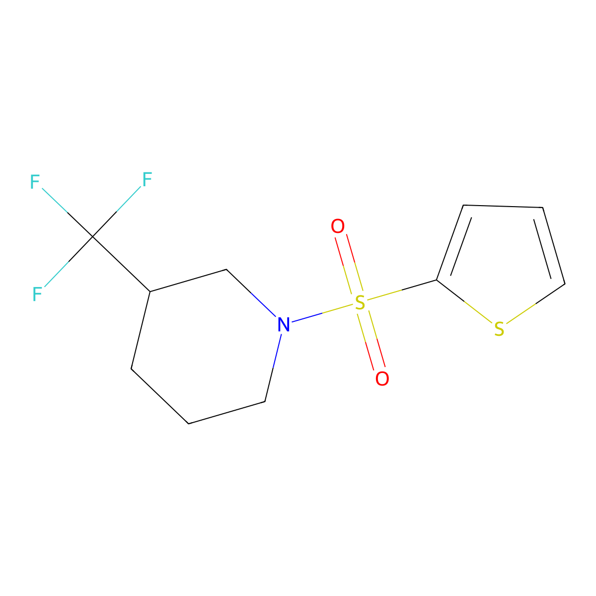 1-(Thiophen-2-ylsulfonyl)-3-(trifluoromethyl)piperidine molecular structure, CAS 325702-34-9