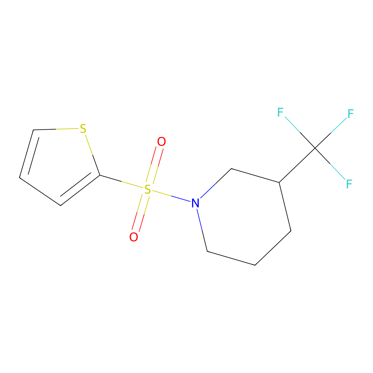 1-(Thiophen-2-ylsulfonyl)-3-(trifluoromethyl)piperidine molecular structure, CAS 325702-34-9