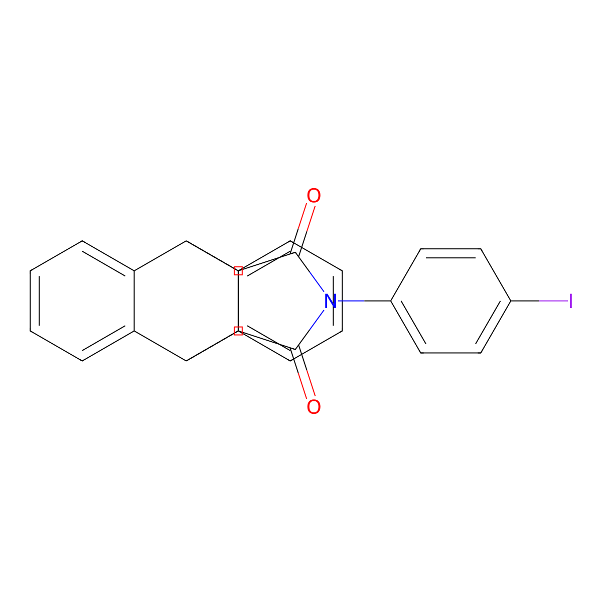 17-(4-Iodophenyl)-17-azapentacyclo[6.6.5.0~2,7~.0~9,14~.0~15,19~]nonadeca-2,4,6,9,11,13-hexaene-16,18-dione molecular structure, CAS 325702-70-3
