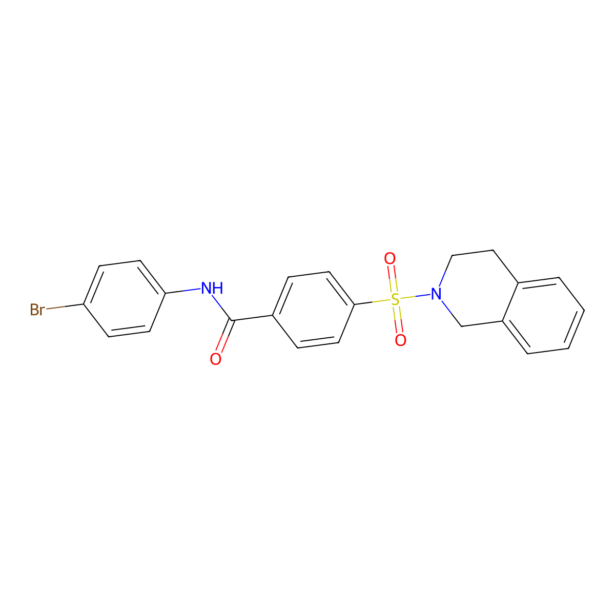 N-(4-bromophenyl)-4-(3,4-dihydro-1H-isoquinolin-2-ylsulfonyl)benzamide molecular structure, CAS 325702-81-6