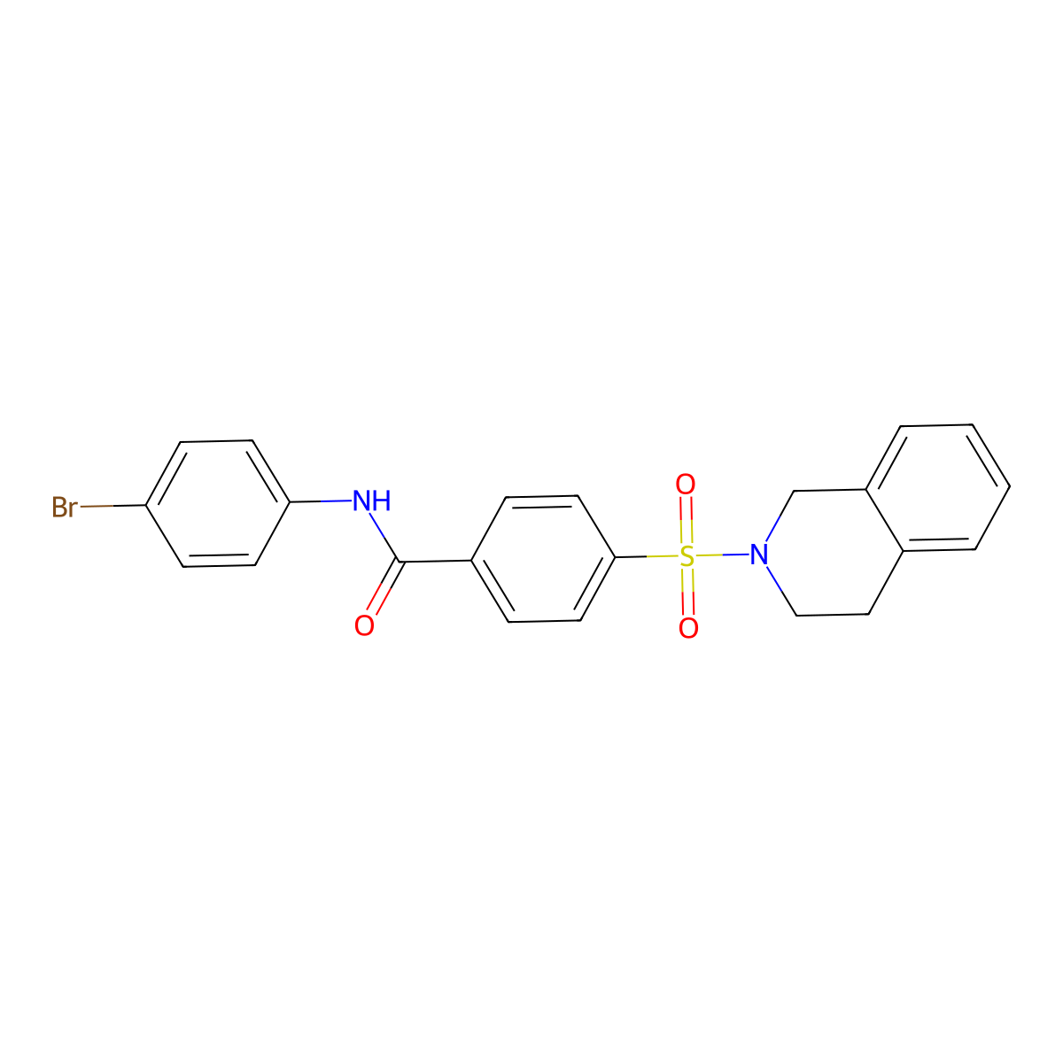 N-(4-bromophenyl)-4-(3,4-dihydro-1H-isoquinolin-2-ylsulfonyl)benzamide molecular structure, CAS 325702-81-6