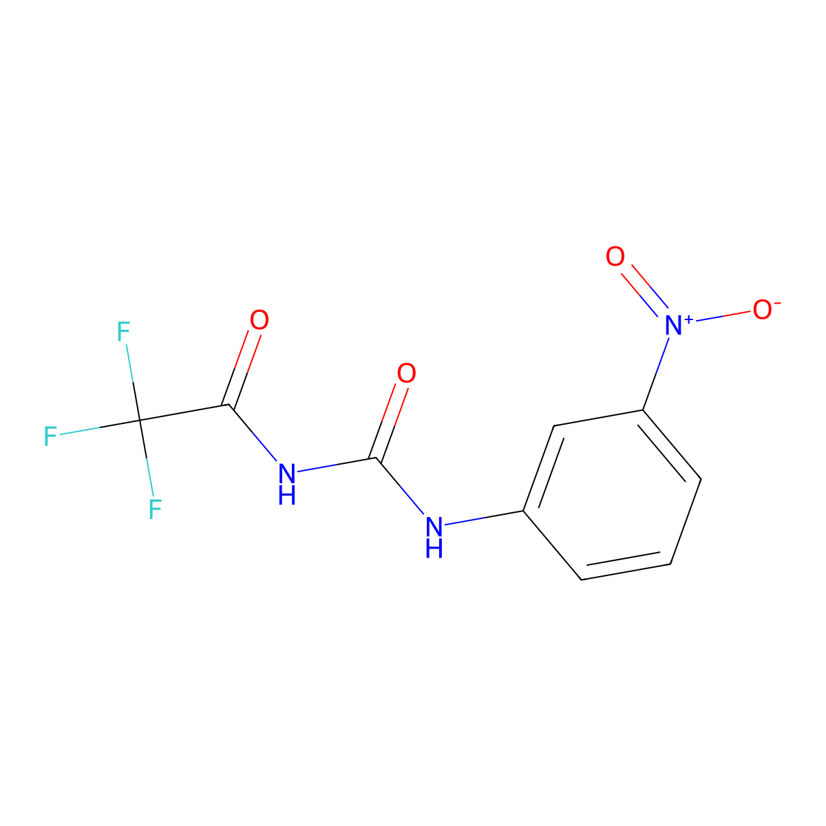 2,2,2-trifluoro-N-((3-nitrophenyl)carbamoyl)acetamide molecular structure, CAS 325703-05-7