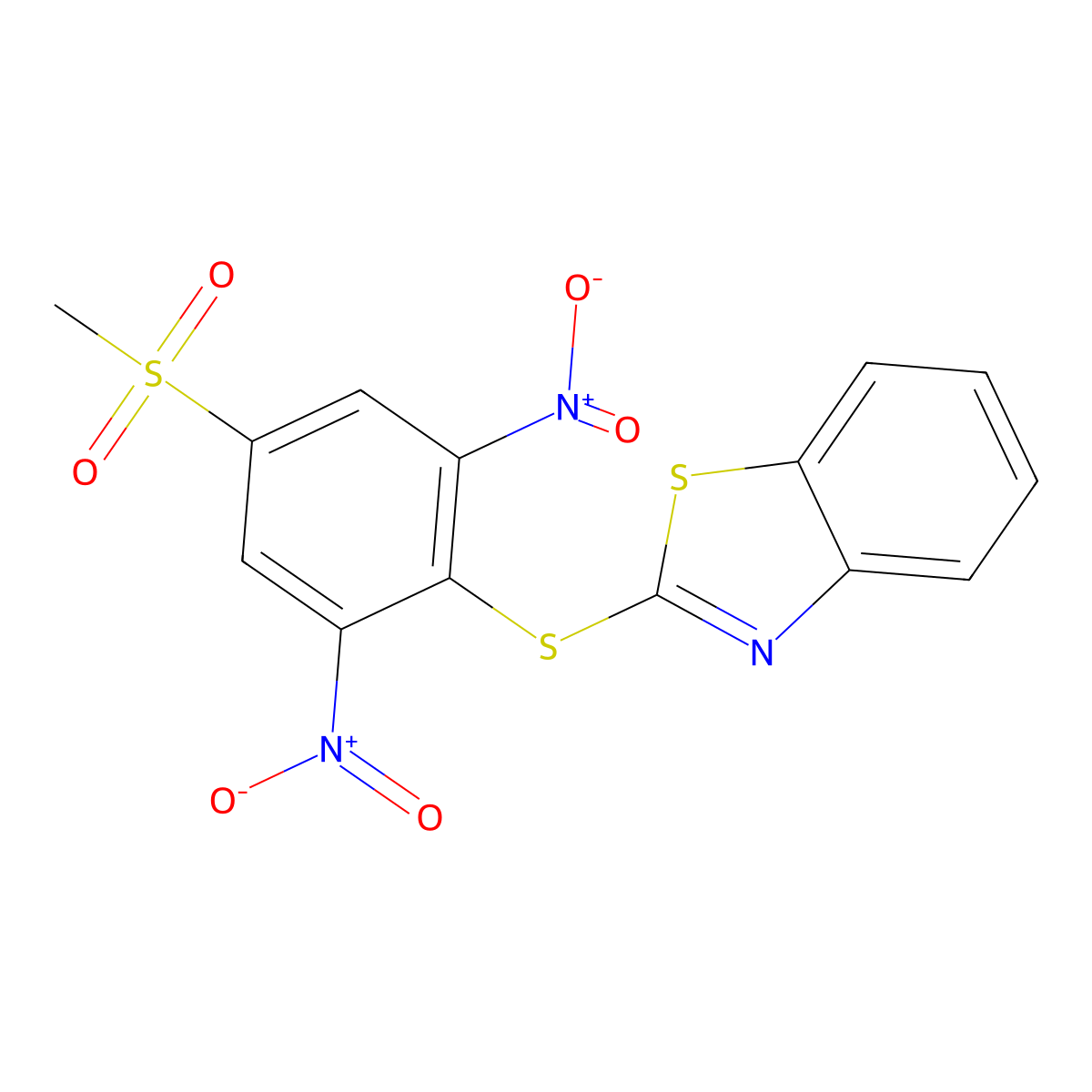 2-((4-(Methylsulfonyl)-2,6-dinitrophenyl)thio)benzo[d]thiazole molecular structure, CAS 325703-52-4