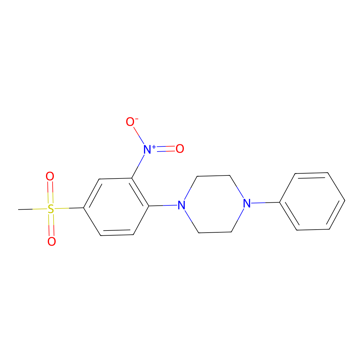 1-(4-(Methylsulfonyl)-2-nitrophenyl)-4-phenylpiperazine molecular structure, CAS 325703-54-6
