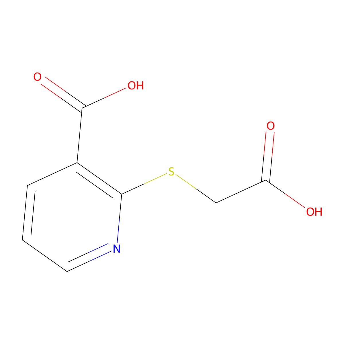 2-((Carboxymethyl)sulfanyl)pyridine-3-carboxylic acid molecular structure, CAS 325704-15-2