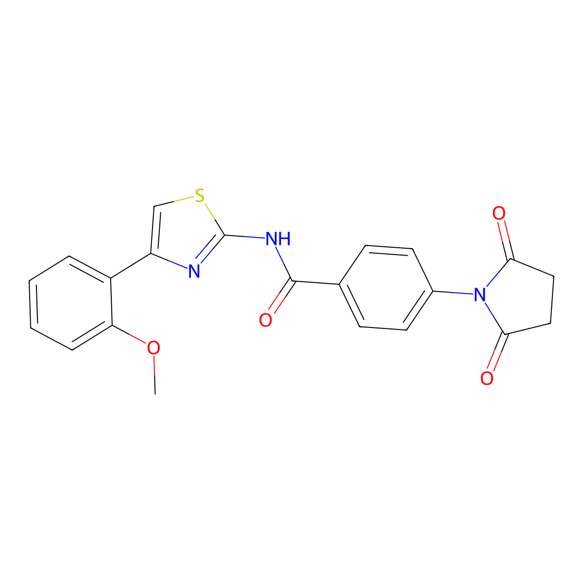 4-(2,5-dioxopyrrolidin-1-yl)-N-[4-(2-methoxyphenyl)-1,3-thiazol-2-yl]benzamide molecular structure, CAS 325720-22-7