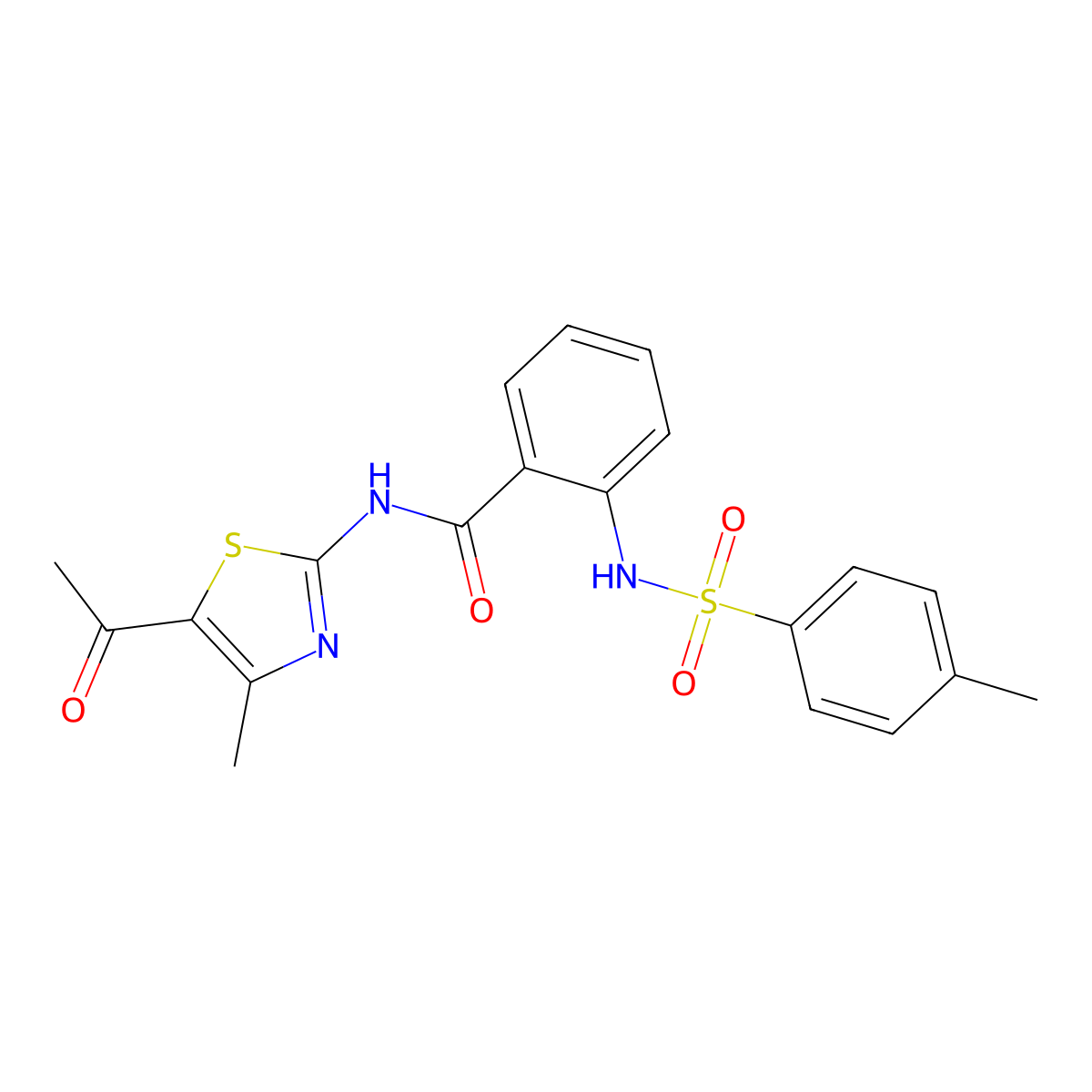 N-(5-acetyl-4-methyl-1,3-thiazol-2-yl)-2-[(4-methylphenyl)sulfonylamino]benzamide molecular structure, CAS 325720-24-9