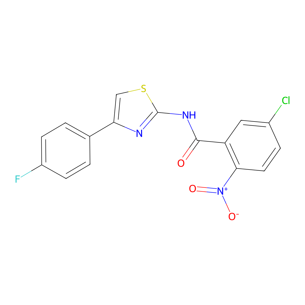 5-chloro-N-[4-(4-fluorophenyl)-1,3-thiazol-2-yl]-2-nitrobenzamide molecular structure, CAS 325720-27-2