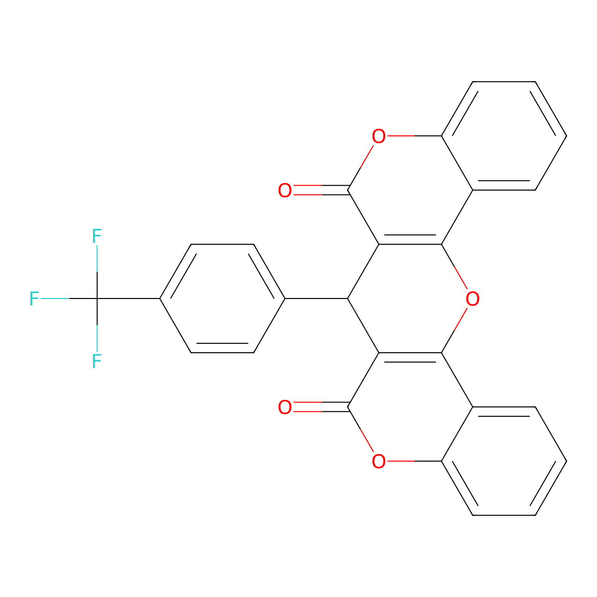 13-[4-(Trifluoromethyl)phenyl]-2,10,16-trioxapentacyclo[12.8.0.0^{3,12}.0^{4,9}.0^{17,22}]docosa-1(14),3(12),4(9),5,7,17(22),18,20-octaene-11,15-dione molecular structure, CAS 325720-71-6