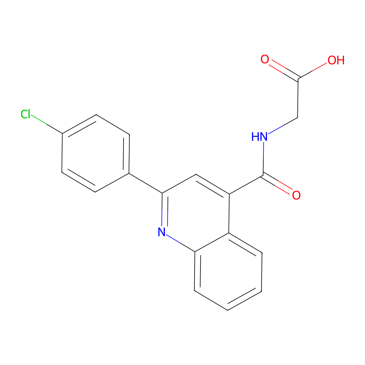 2-{[2-(4-Chlorophenyl)quinolin-4-yl]formamido}acetic acid molecular structure, CAS 325720-83-0