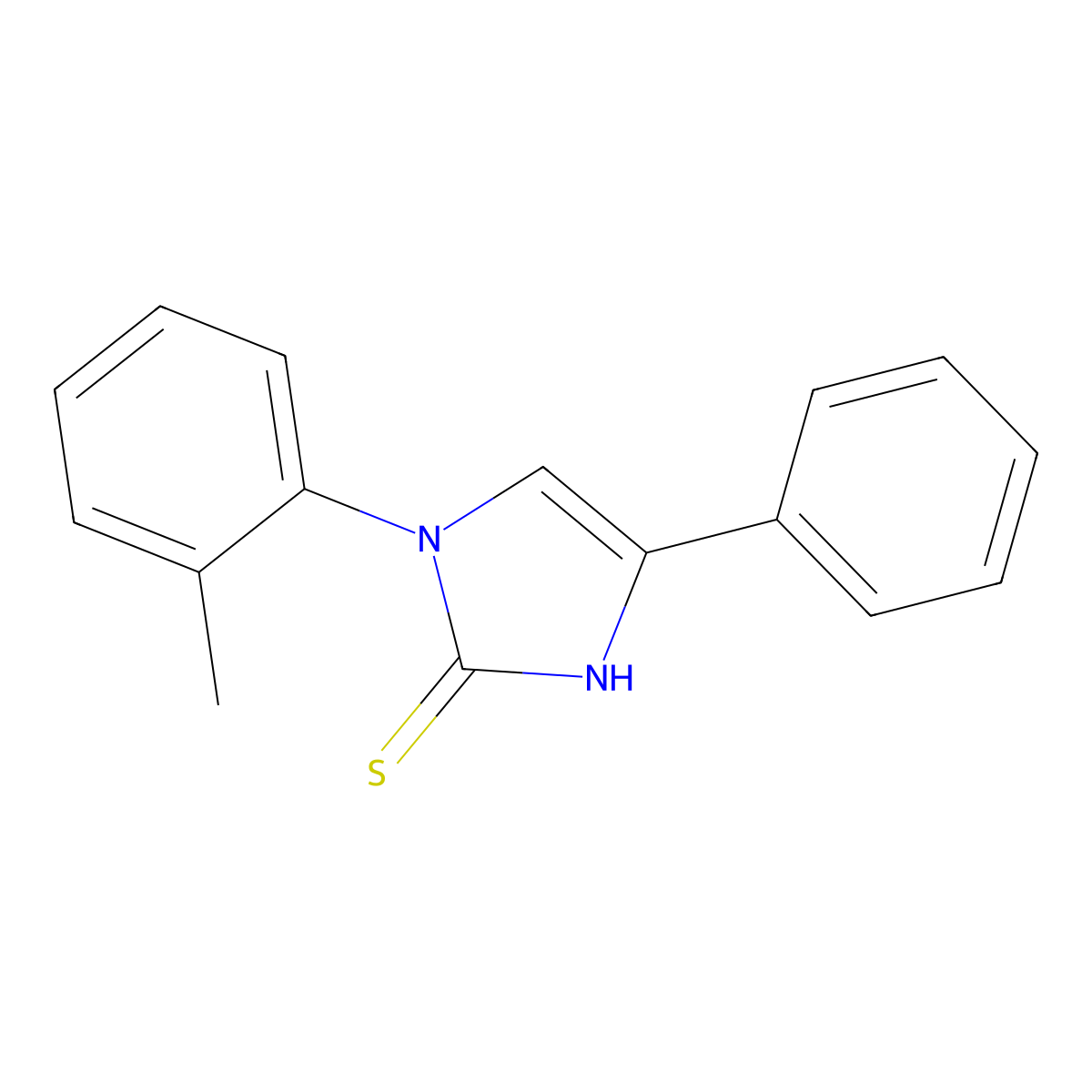 1-(2-methylphenyl)-4-phenyl-1,3-dihydro-2H-imidazole-2-thione molecular structure, CAS 325720-87-4