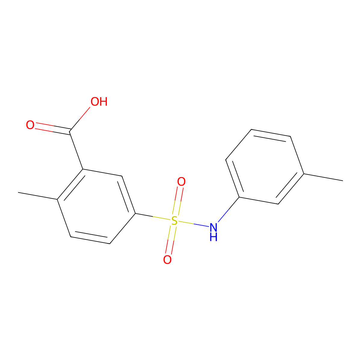 2-Methyl-5-((3-methylphenyl)sulfamoyl)benzoic acid molecular structure, CAS 325721-06-0