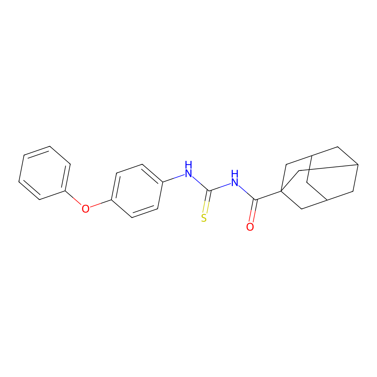 N-(1-adamantylcarbonyl)-N'-(4-phenoxyphenyl)thiourea molecular structure, CAS 325721-09-3