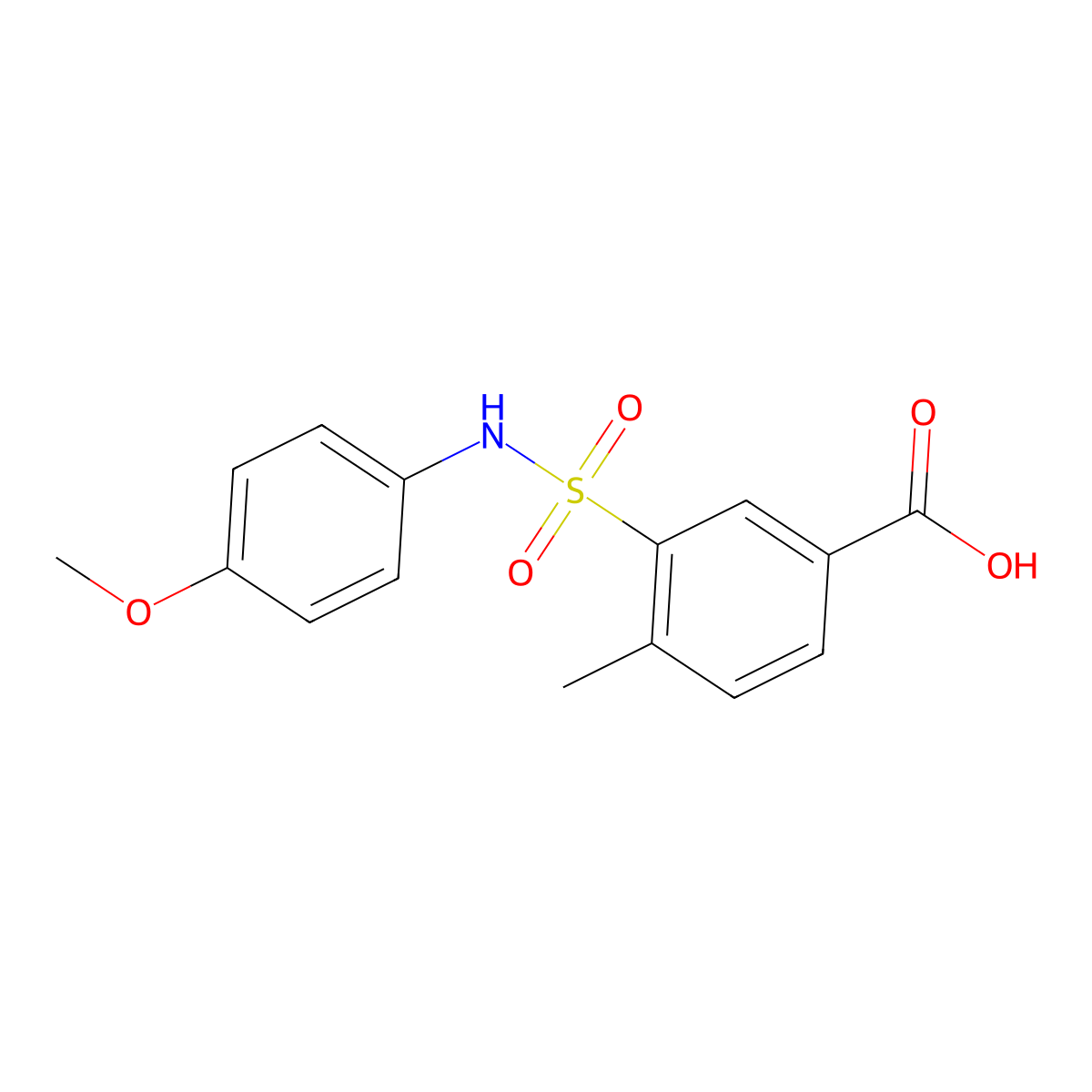3-[(4-Methoxyphenyl)sulfamoyl]-4-methylbenzoic acid molecular structure, CAS 325721-47-9