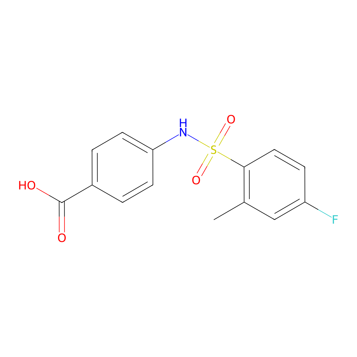 4-(4-Fluoro-2-methylbenzenesulfonamido)benzoic acid molecular structure, CAS 325721-48-0