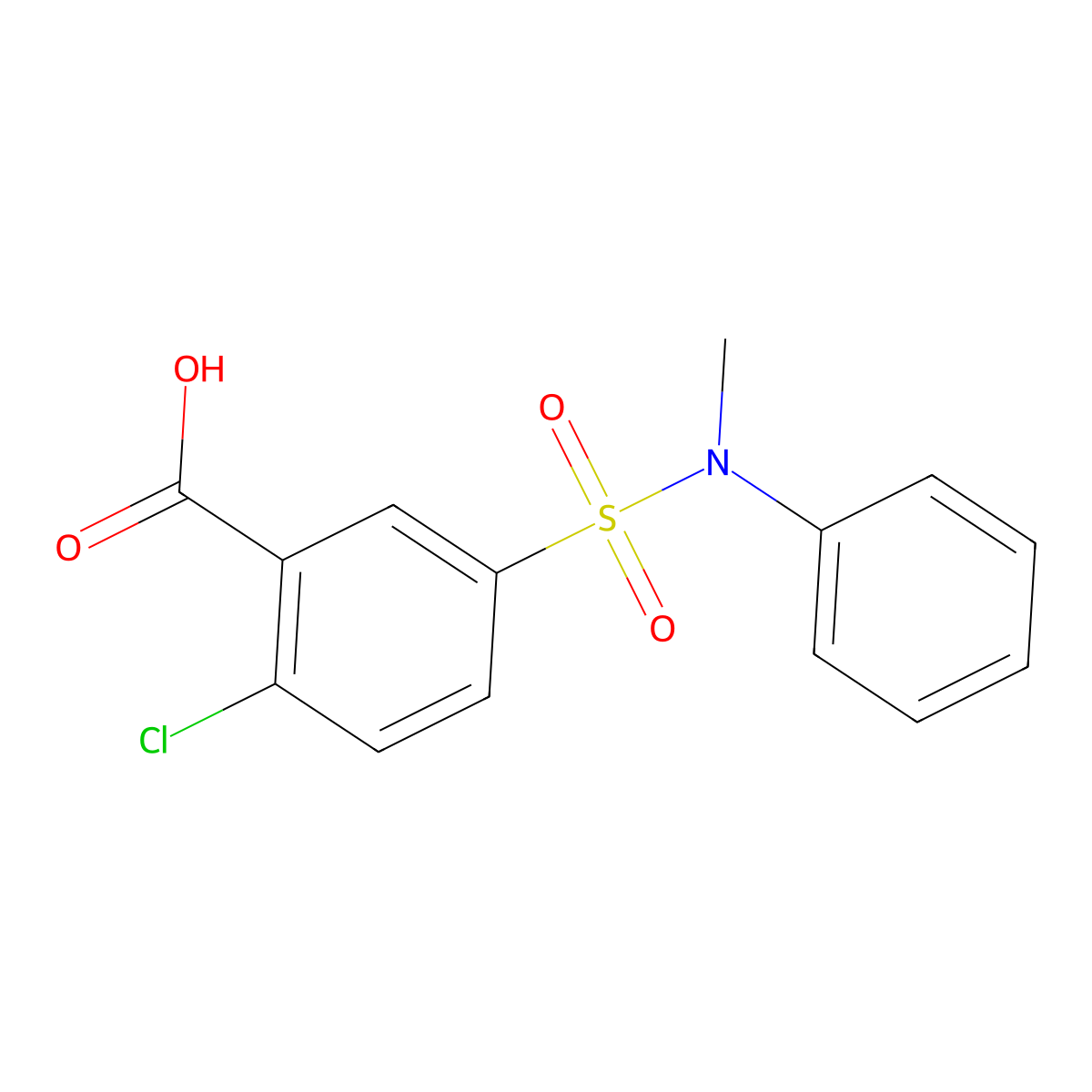 2-Chloro-5-[methyl(phenyl)sulfamoyl]benzoic acid molecular structure, CAS 325721-56-0